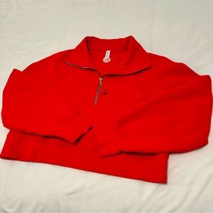 LULULEMON Scuba Oversized Funnel-Neck Half Zip Carnation Red XS/S